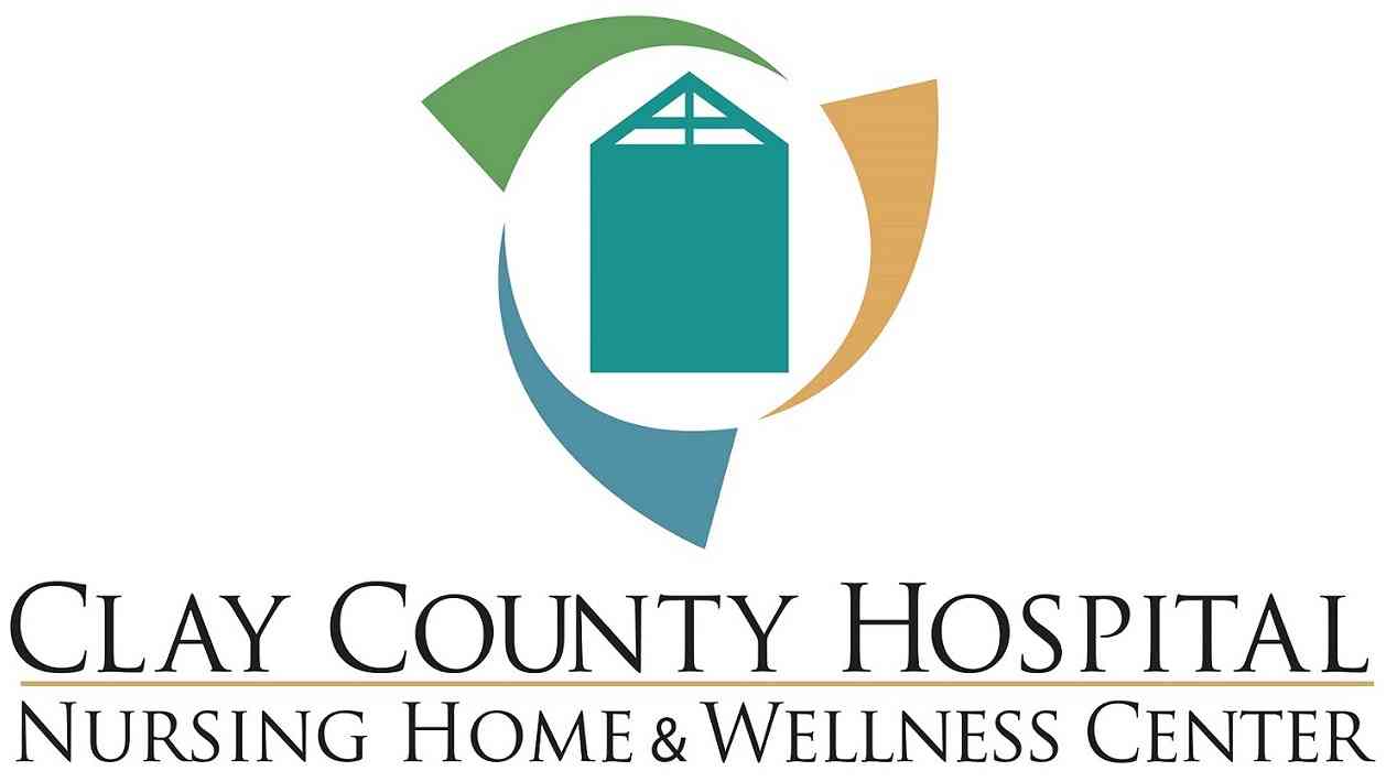 An image of Clay County Hospital&apos;s Logo - reads &quot;Clay County Hospital - Nursing Home And Wellness Center&quot;